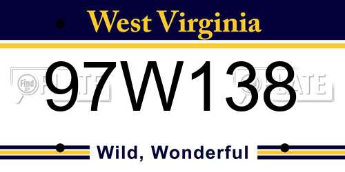 97W138 West Virginia License Plate