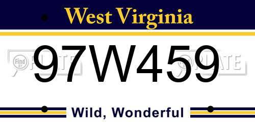 97W459 West Virginia License Plate
