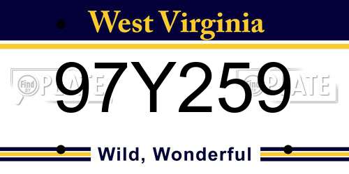 97Y259 West Virginia License Plate