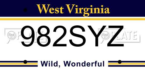 982SYZ West Virginia License Plate