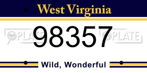 98357 West Virginia License Plate