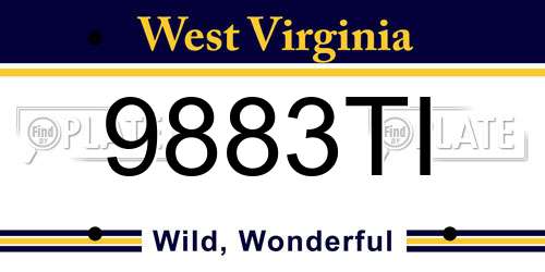 9883TI West Virginia License Plate
