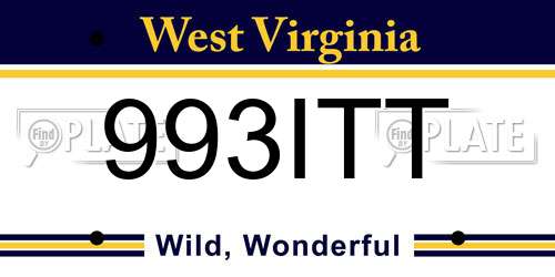 993ITT West Virginia License Plate