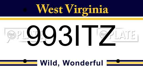 993ITZ West Virginia License Plate