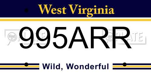 995ARR West Virginia License Plate