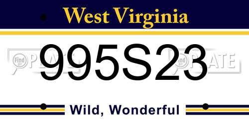 995S23 West Virginia License Plate