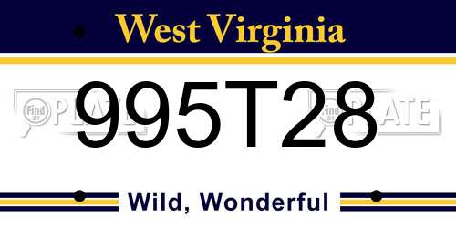 995T28 West Virginia License Plate