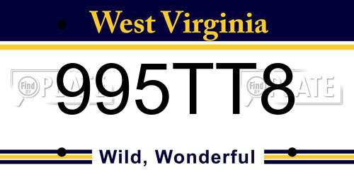 995TT8 West Virginia License Plate
