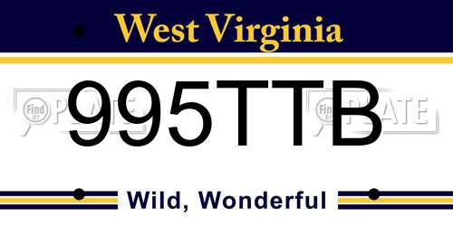 995TTB West Virginia License Plate