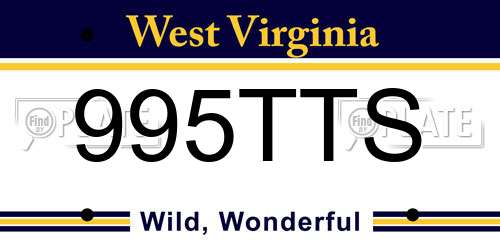 995TTS West Virginia License Plate