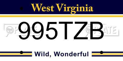 995TZB West Virginia License Plate