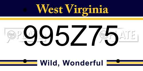 995Z75 West Virginia License Plate