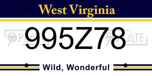 995Z78 West Virginia License Plate