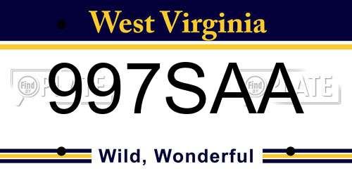 997SAA West Virginia License Plate