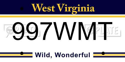 997WMT West Virginia License Plate