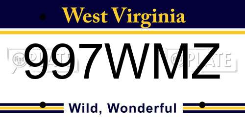 997WMZ West Virginia License Plate