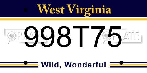 998T75 West Virginia License Plate