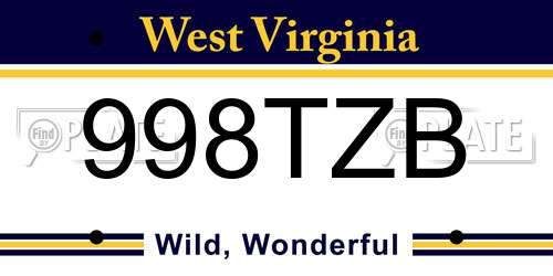 998TZB West Virginia License Plate