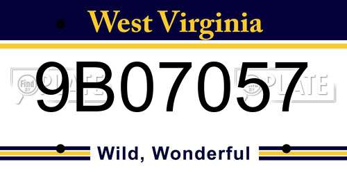 9B07057 West Virginia License Plate