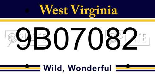 9B07082 West Virginia License Plate