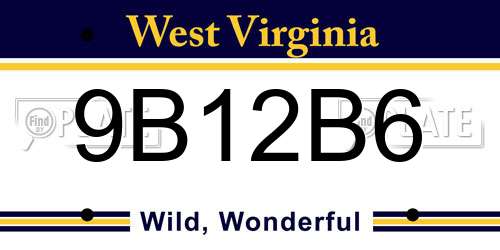 9B12B6 West Virginia License Plate