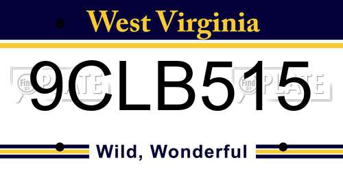 9CLB515 West Virginia License Plate