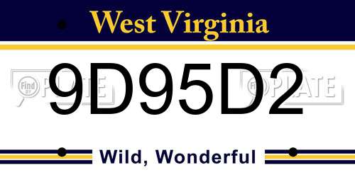9D95D2 West Virginia License Plate
