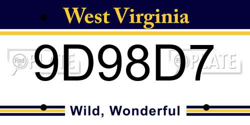 9D98D7 West Virginia License Plate