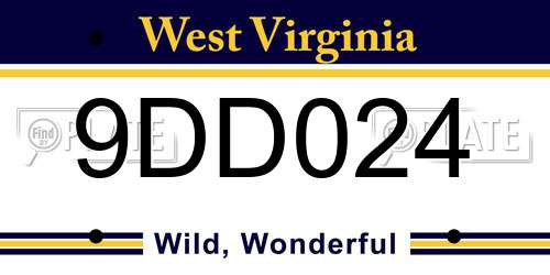 9DD024 West Virginia License Plate