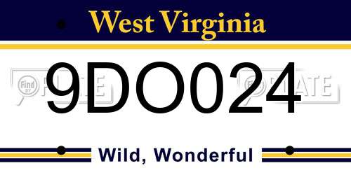 9DO024 West Virginia License Plate