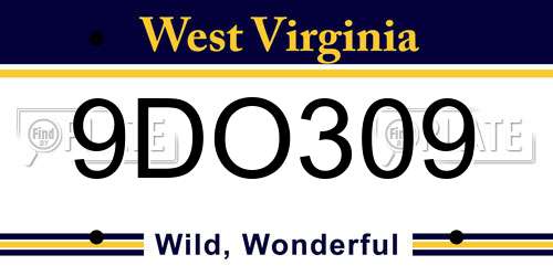 9DO309 West Virginia License Plate
