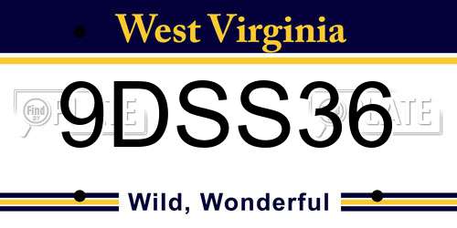 9DSS36 West Virginia License Plate