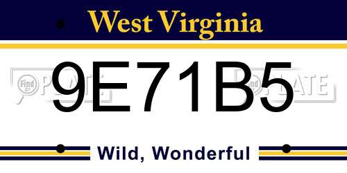 9E71B5 West Virginia License Plate