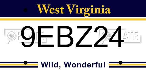 9EBZ24 West Virginia License Plate