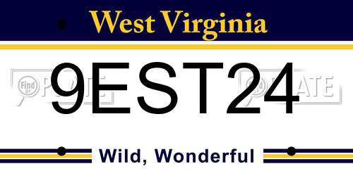 9EST24 West Virginia License Plate