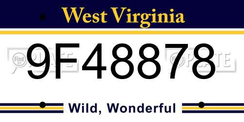 9F48878 West Virginia License Plate