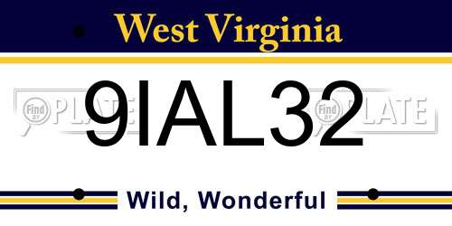9IAL32 West Virginia License Plate