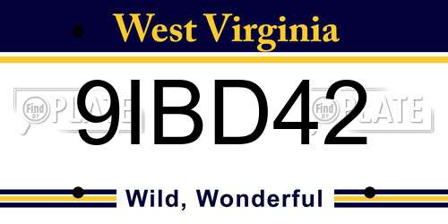 9IBD42 West Virginia License Plate