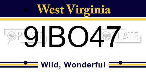 9IBO47 West Virginia License Plate