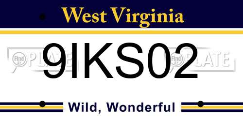 9IKS02 West Virginia License Plate
