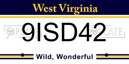 9ISD42 West Virginia License Plate