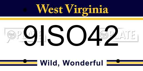 9ISO42 West Virginia License Plate