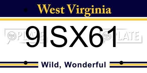 9ISX61 West Virginia License Plate