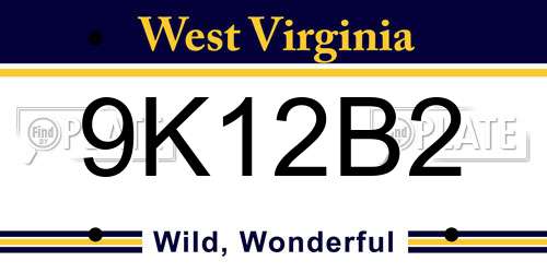 9K12B2 West Virginia License Plate
