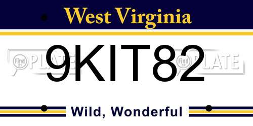 9KIT82 West Virginia License Plate