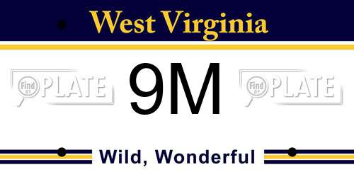 9M West Virginia License Plate