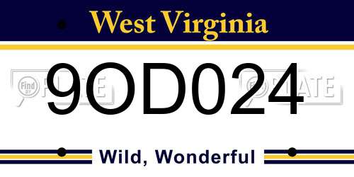 9OD024 West Virginia License Plate