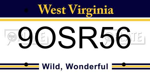 9OSR56 West Virginia License Plate