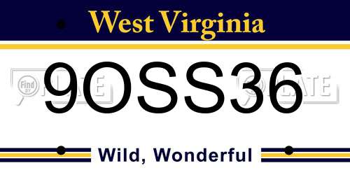 9OSS36 West Virginia License Plate