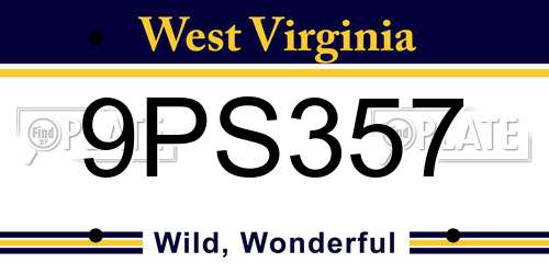 9PS357 West Virginia License Plate